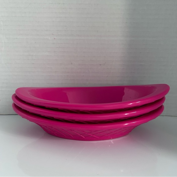 3 pcs pink Banana Split/Sundae/Dessert Dish - Picture 3 of 6